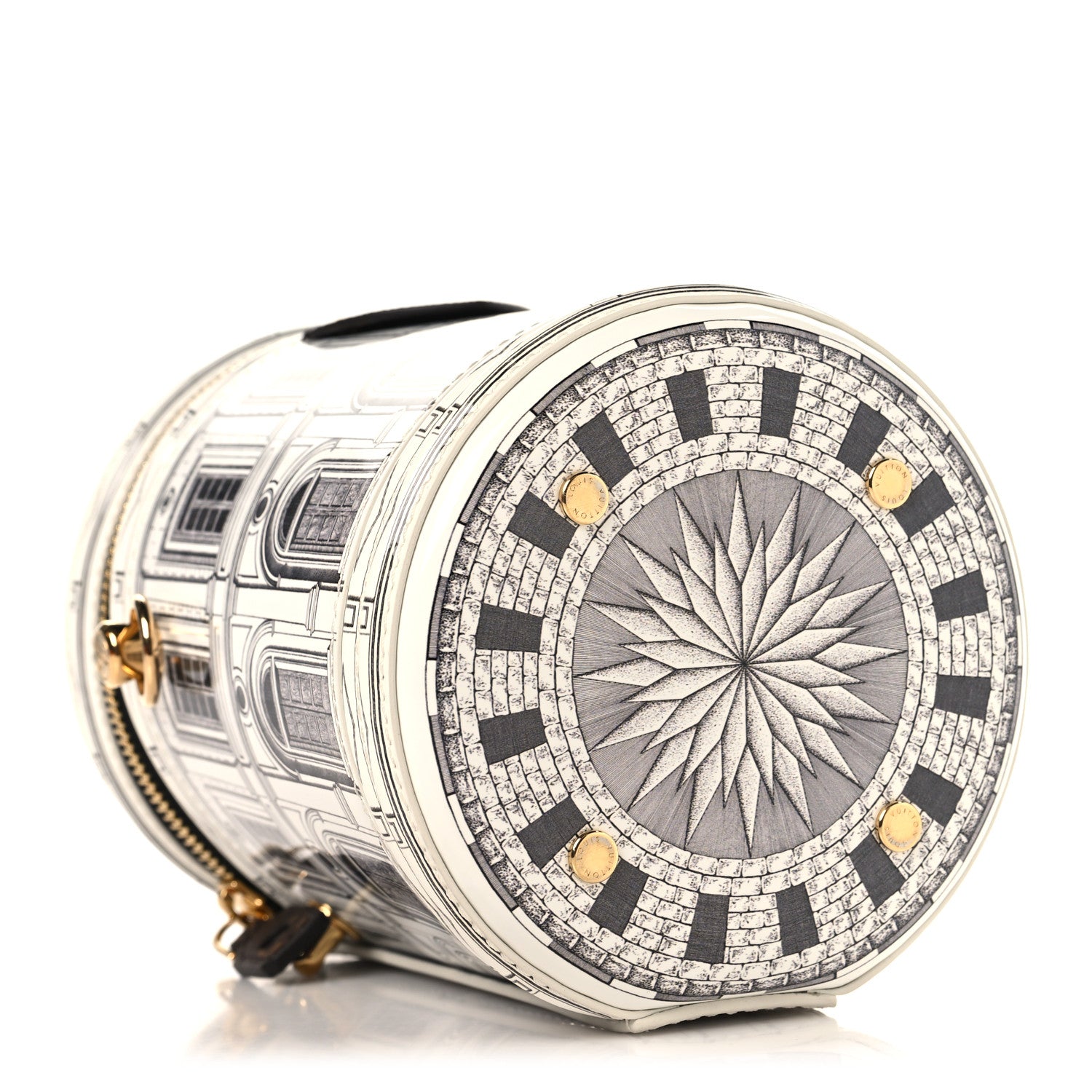 Louis Vuitton X FORNASETTI Calfskin Architettura Cannes Black White 4 of 10