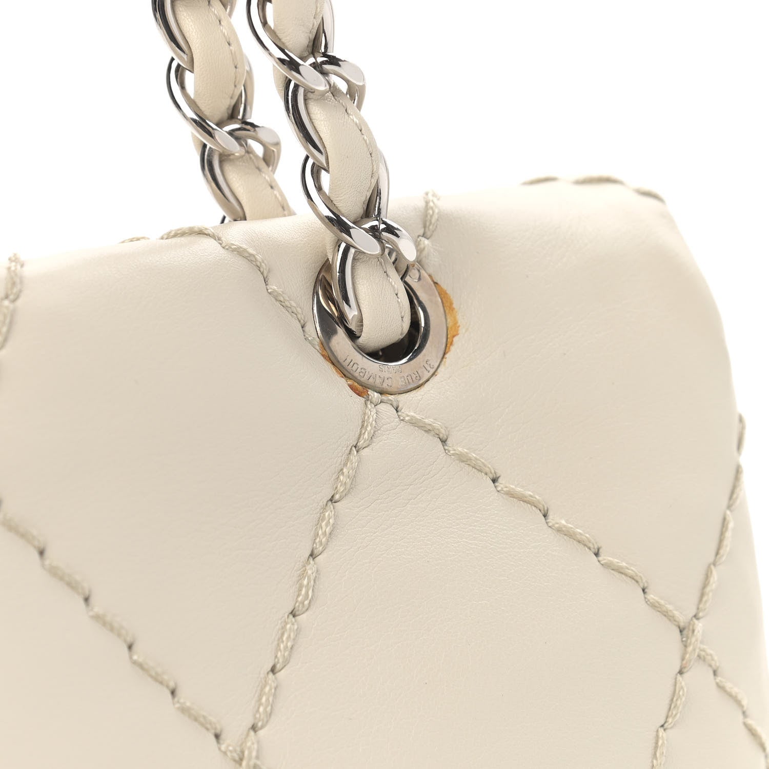 Chanel Calfskin Stitched Large Expandable Flap Bag White 15 of 15