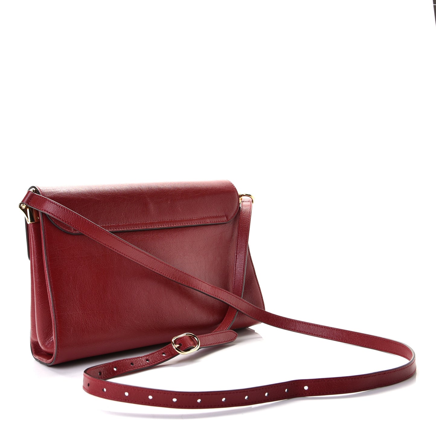 Calfskin Animalier Medium Shoulder Bag Cerise