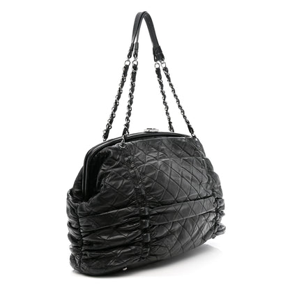 Chanel Lambskin Quilted Sharpei Frame Tote Black 3 of 16