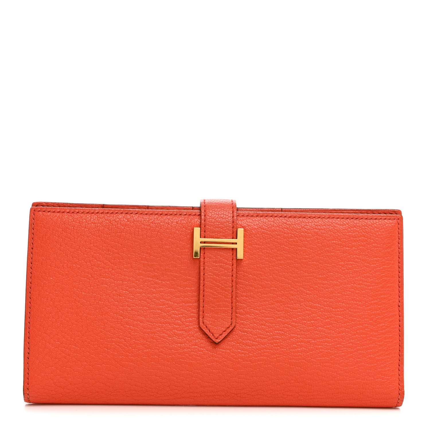 Hermes Chevre Mysore Bearn Gusset Wallet Capucine 1 of 7