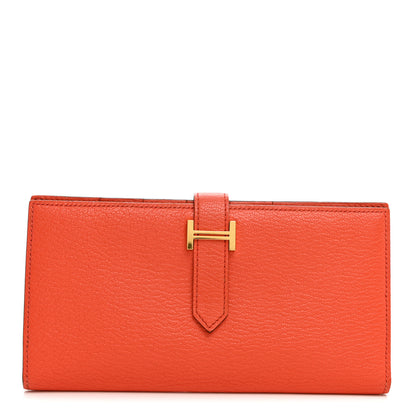Hermes Chevre Mysore Bearn Gusset Wallet Capucine 1 of 7