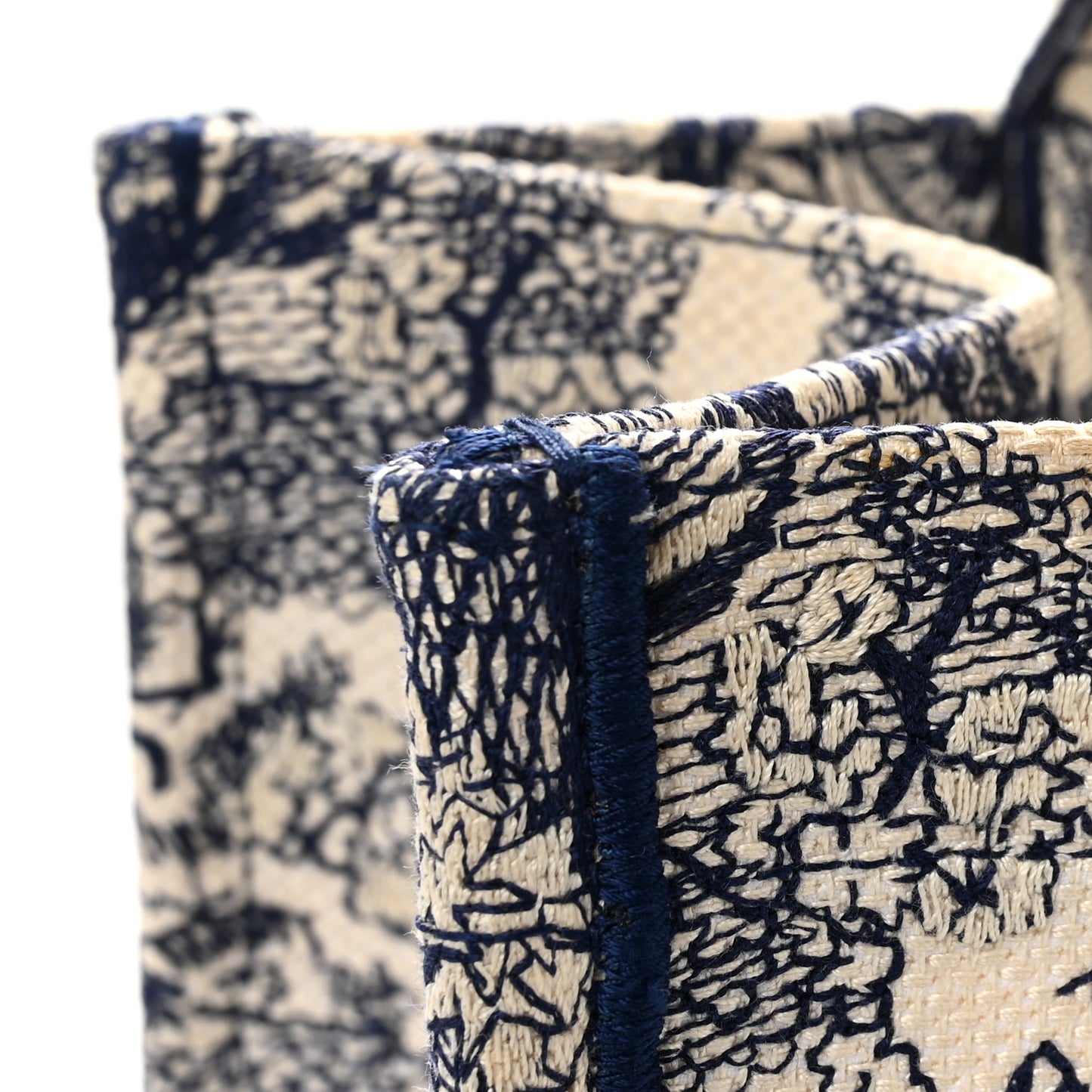 Canvas Embroidered Medium Dioriviera Toile De Jouy Book Tote Blue