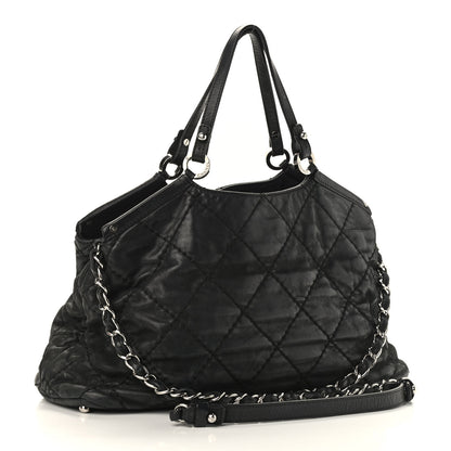 Chanel Iridescent Calfskin Stitched CC Shopping Tote Black 3 of 12