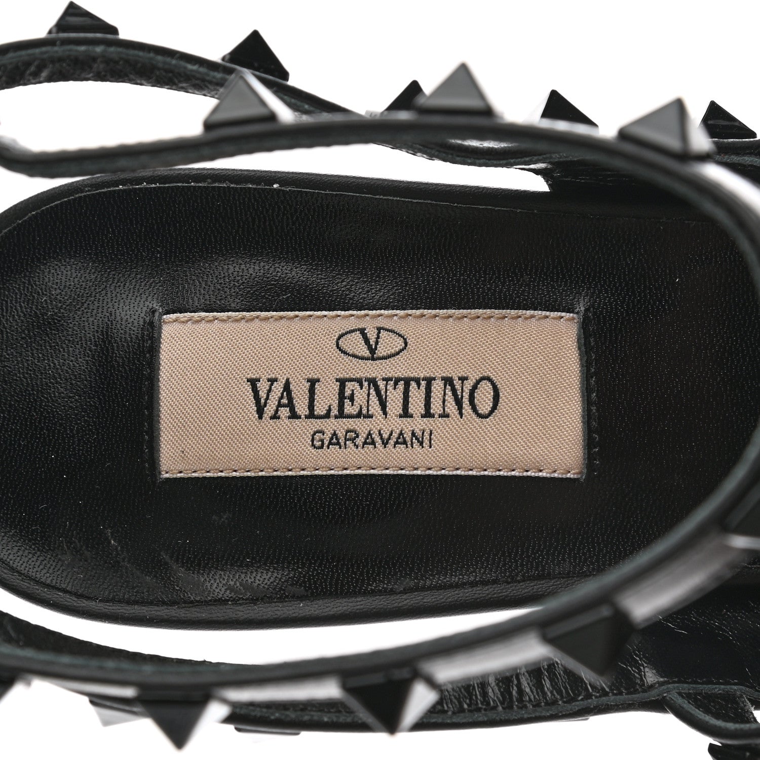 Valentino Garavani Calfskin Lacquered Monochrome Rockstud Ankle Strap 100mm Pumps 40 Black 7 of 10