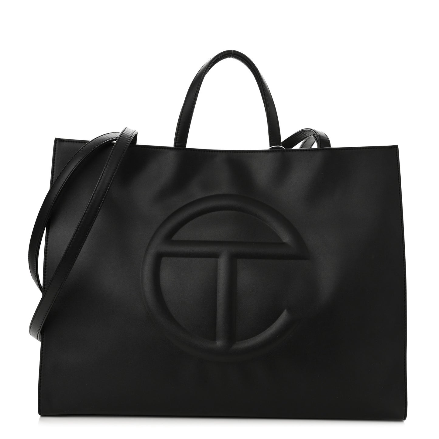 Vegan Leather Large Shopping Bag Black