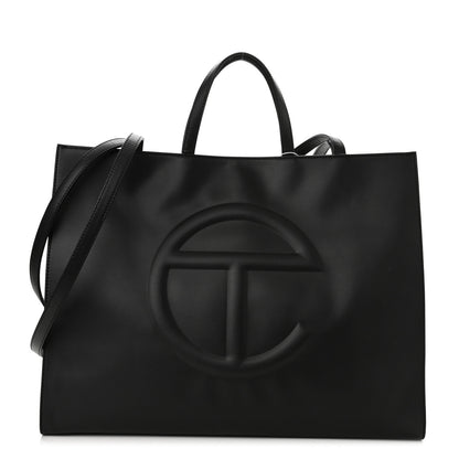 Telfar Vegan Leather Large Shopping Bag Black 1 of 10