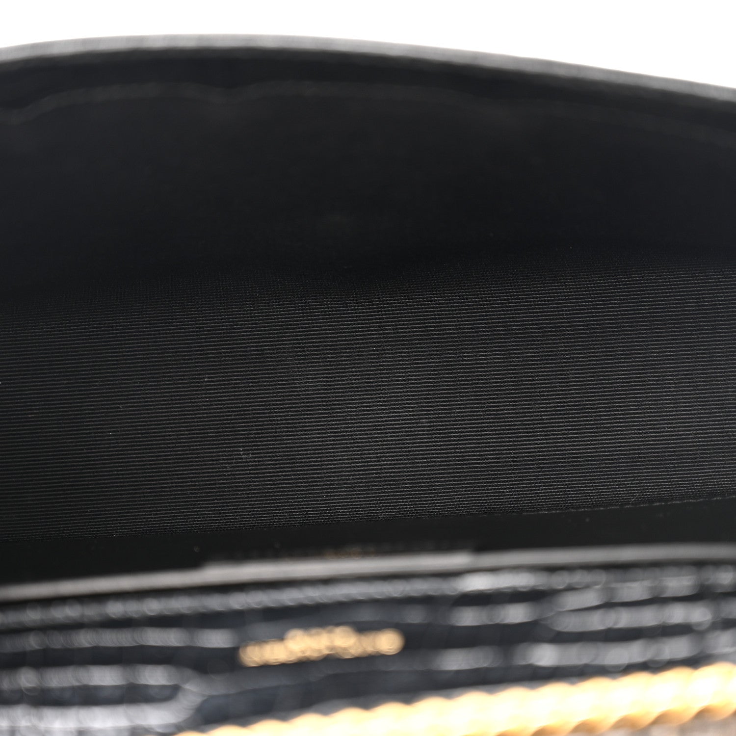 Saint Laurent Calfskin Crocodile Embossed Medium Classic Monogram Kate Tassel Satchel Black 5 of 15