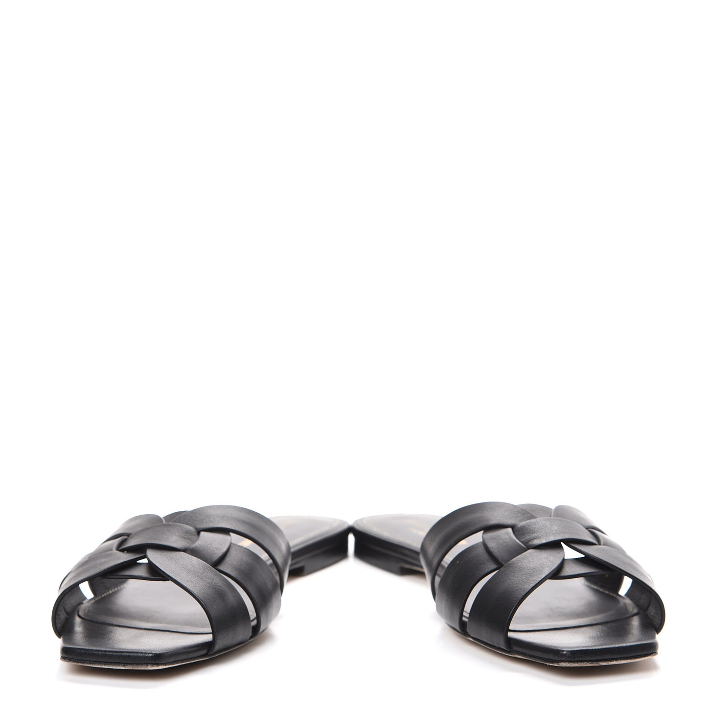 Calfskin Nu Pied 05 Slide Sandals 39.5 Black
