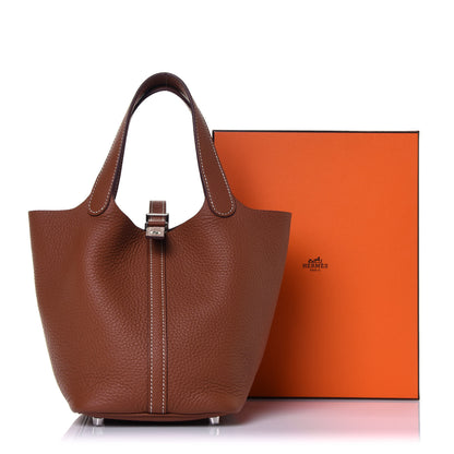 Hermes Taurillon Clemence Picotin Lock 18 PM Gold 13 of 13