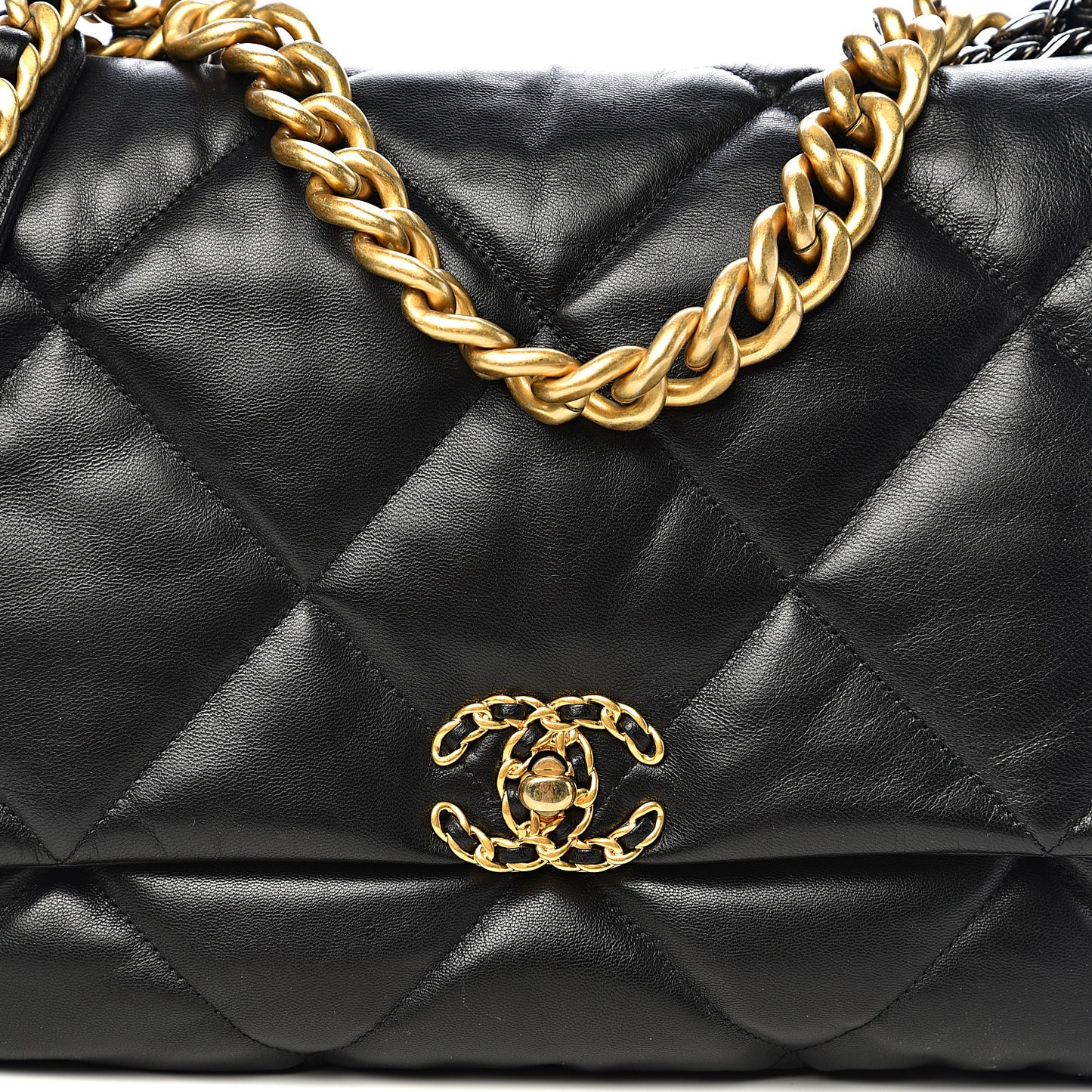 Goatskin Quilted Maxi 19 Flap Black