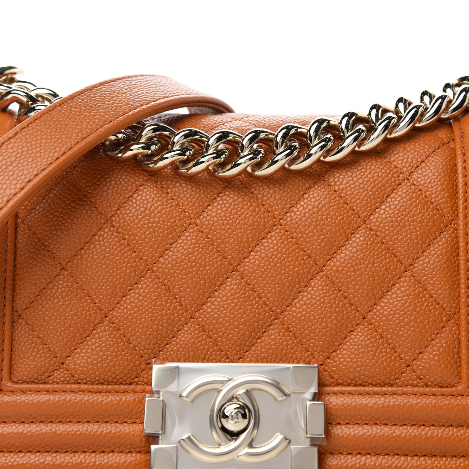 Chanel Caviar Quilted Small Boy Flap Light Brown 8 of 11