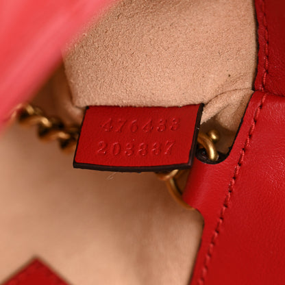 Gucci Calfskin Matelasse Super Mini GG Marmont Shoulder Bag Hibiscus Red 7 of 11