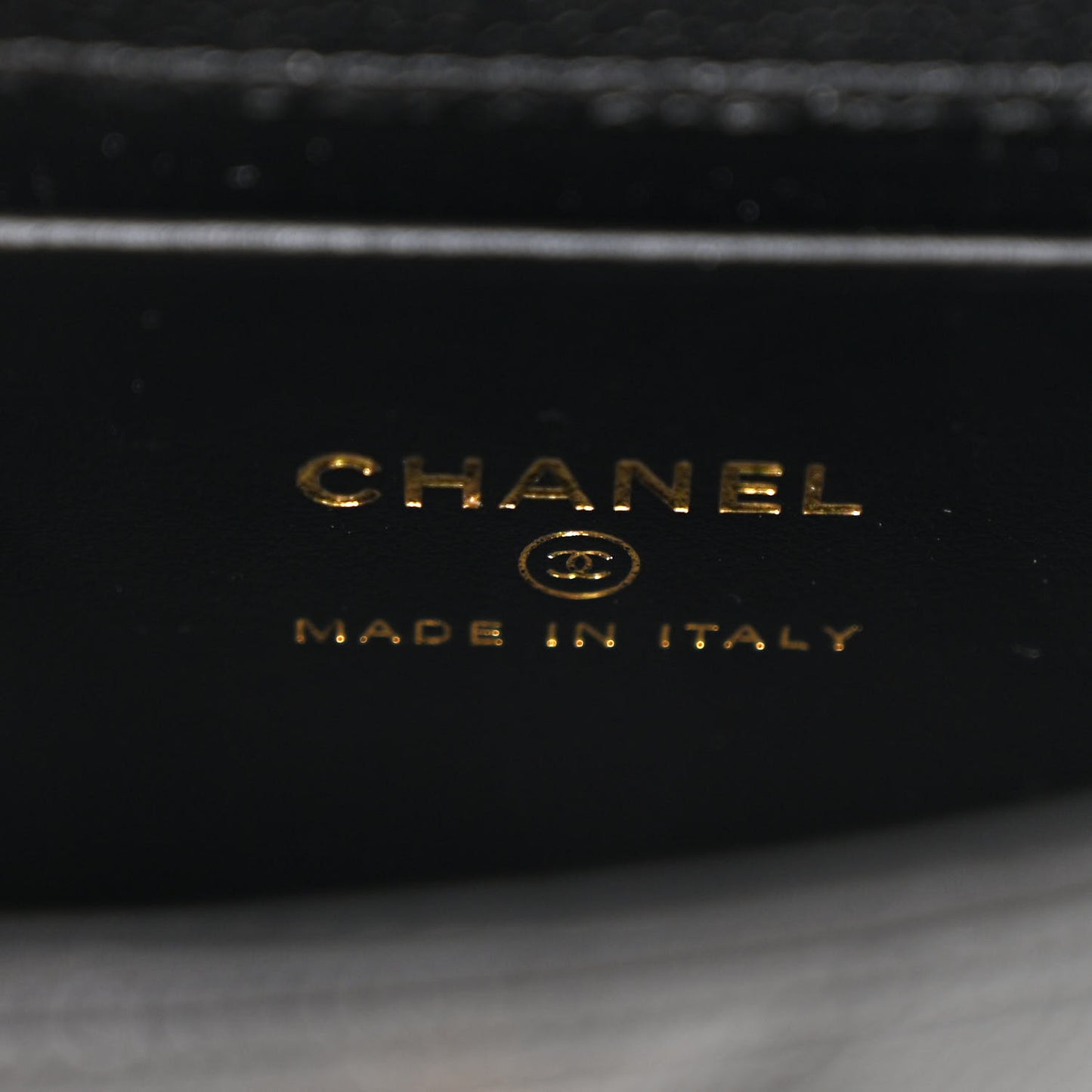 Caviar Quilted Nano Coco Handle Clutch With Chain Black