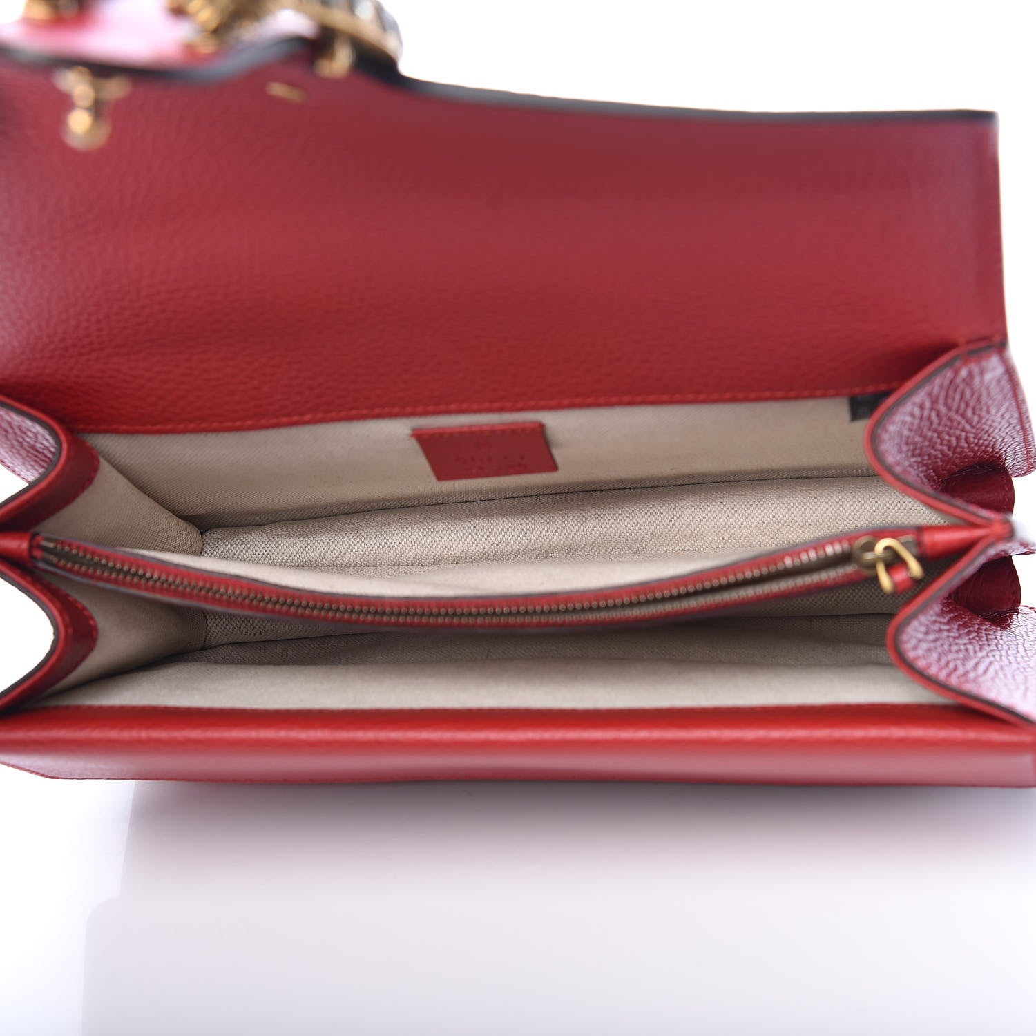Gucci Dollar Calfskin Swarovski Crystal Small Dionysus Shoulder Bag Hibiscus Red 5 of 10