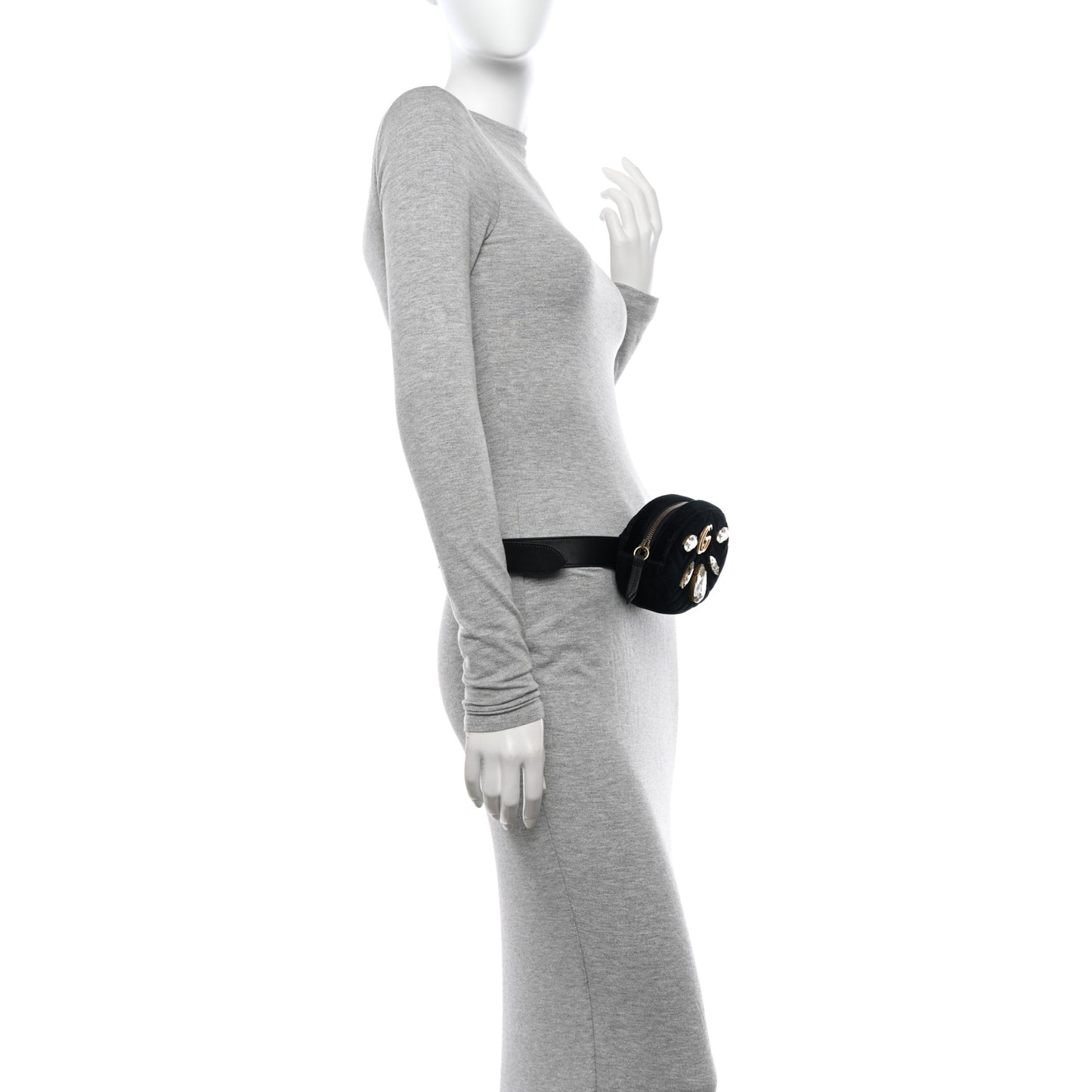 Velvet Matelasse Marquise Crystals GG Marmont Belt Bag 95 38 Black