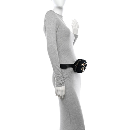 Gucci Velvet Matelasse Marquise Crystals GG Marmont Belt Bag 95 38 Black 2 of 10