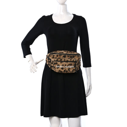 Saint Laurent Corduroy Leopard Print Belt Bag Beige Black 2 of 8