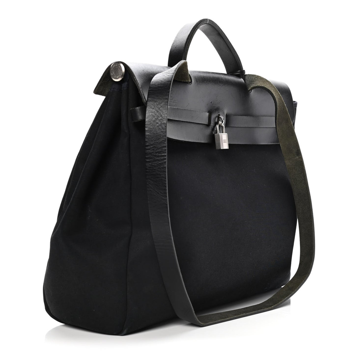 Toile Vache Calfskin Herbag 30 PM Black