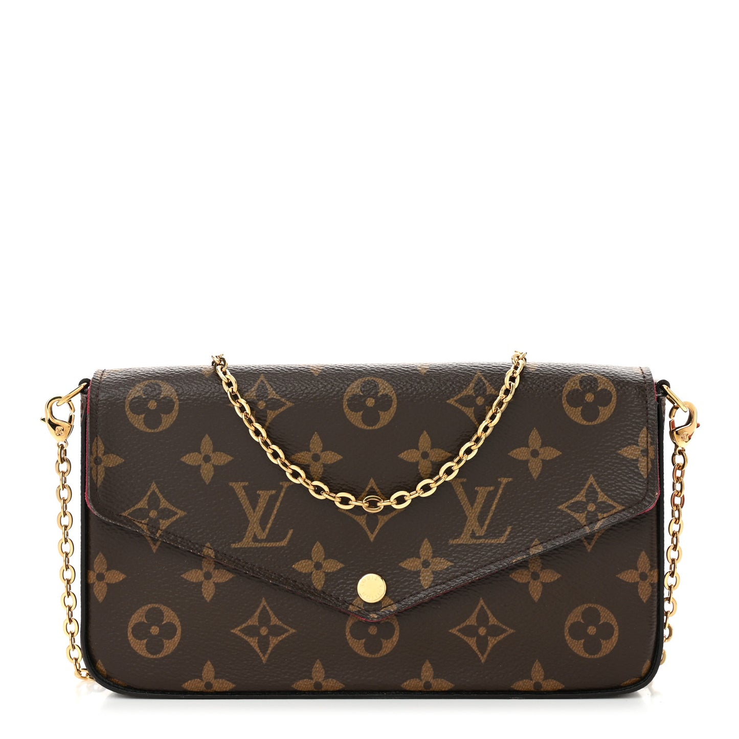 Monogram Pochette Felicie Chain Wallet Fuchsia