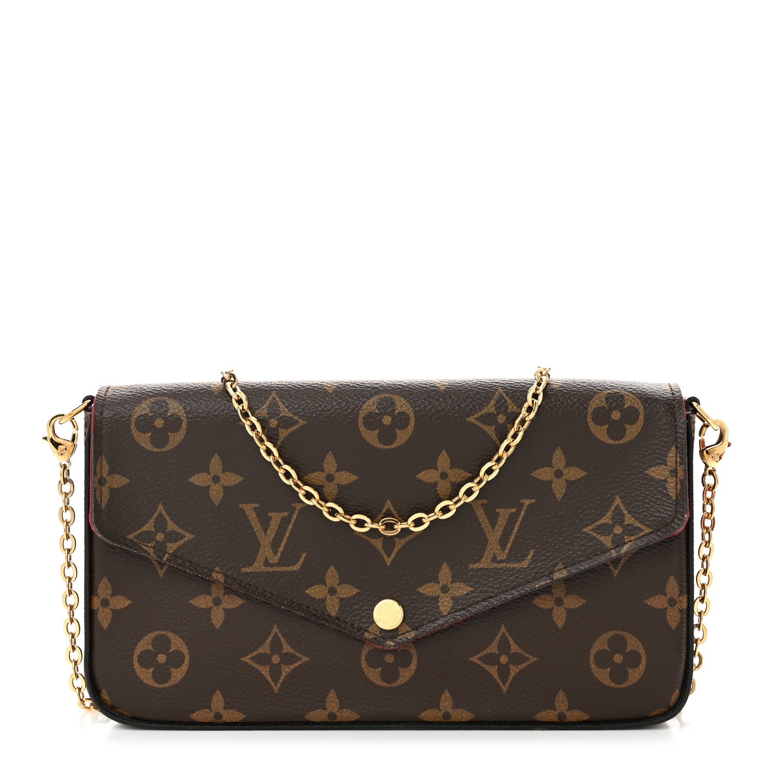 Louis Vuitton Monogram Pochette Felicie Chain Wallet Fuchsia 1 of 11