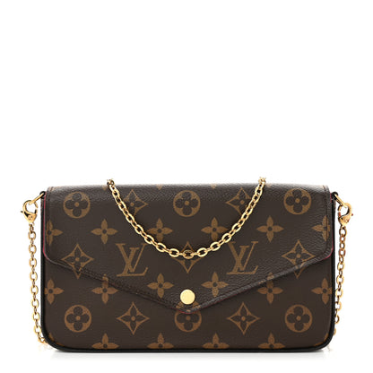 Louis Vuitton Monogram Pochette Felicie Chain Wallet Fuchsia 1 of 11