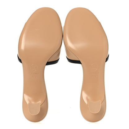 Chanel Lambskin CC Cutout Mules 38.5 Beige Black 7 of 11