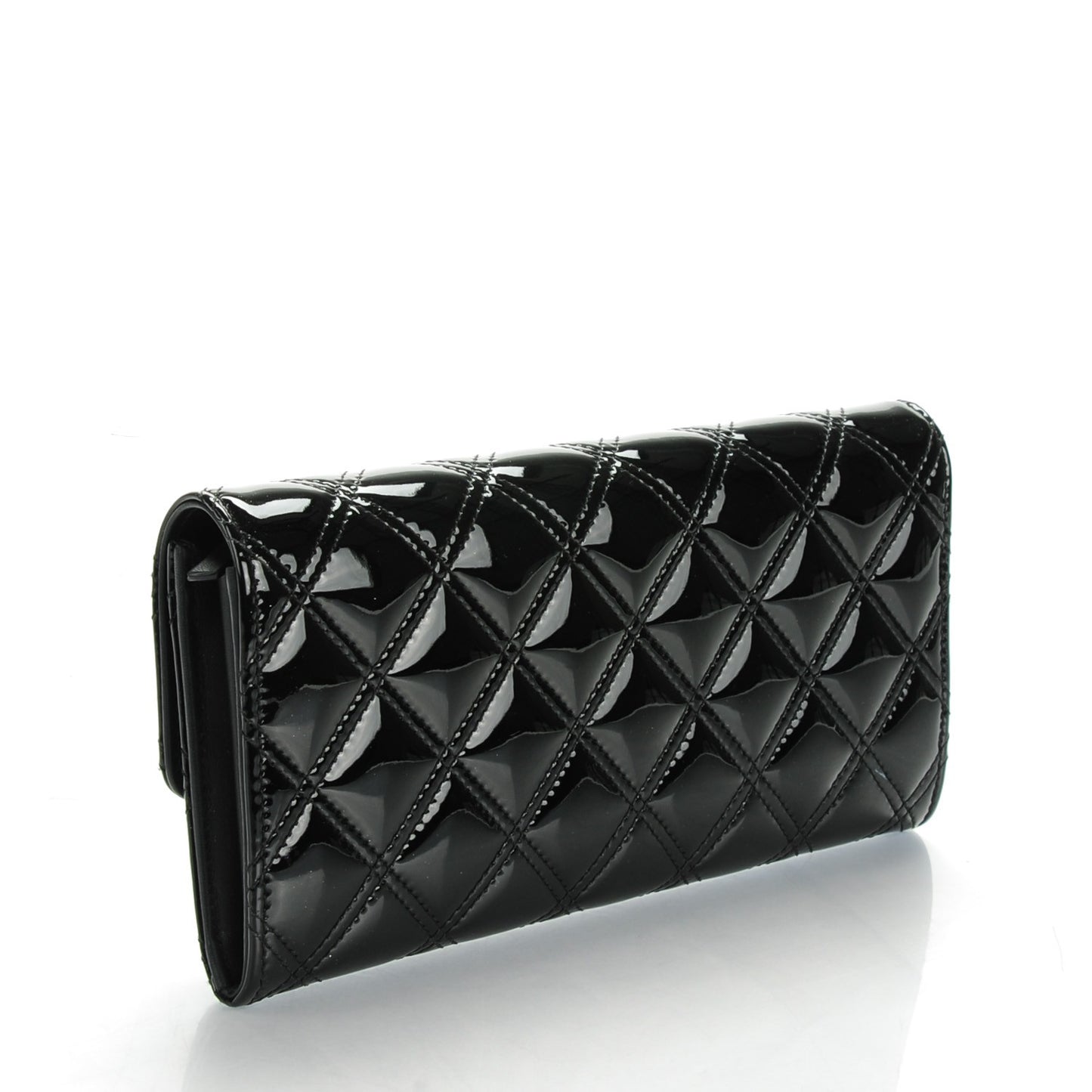 Patent CC Large Gusset Flap Wallet Black