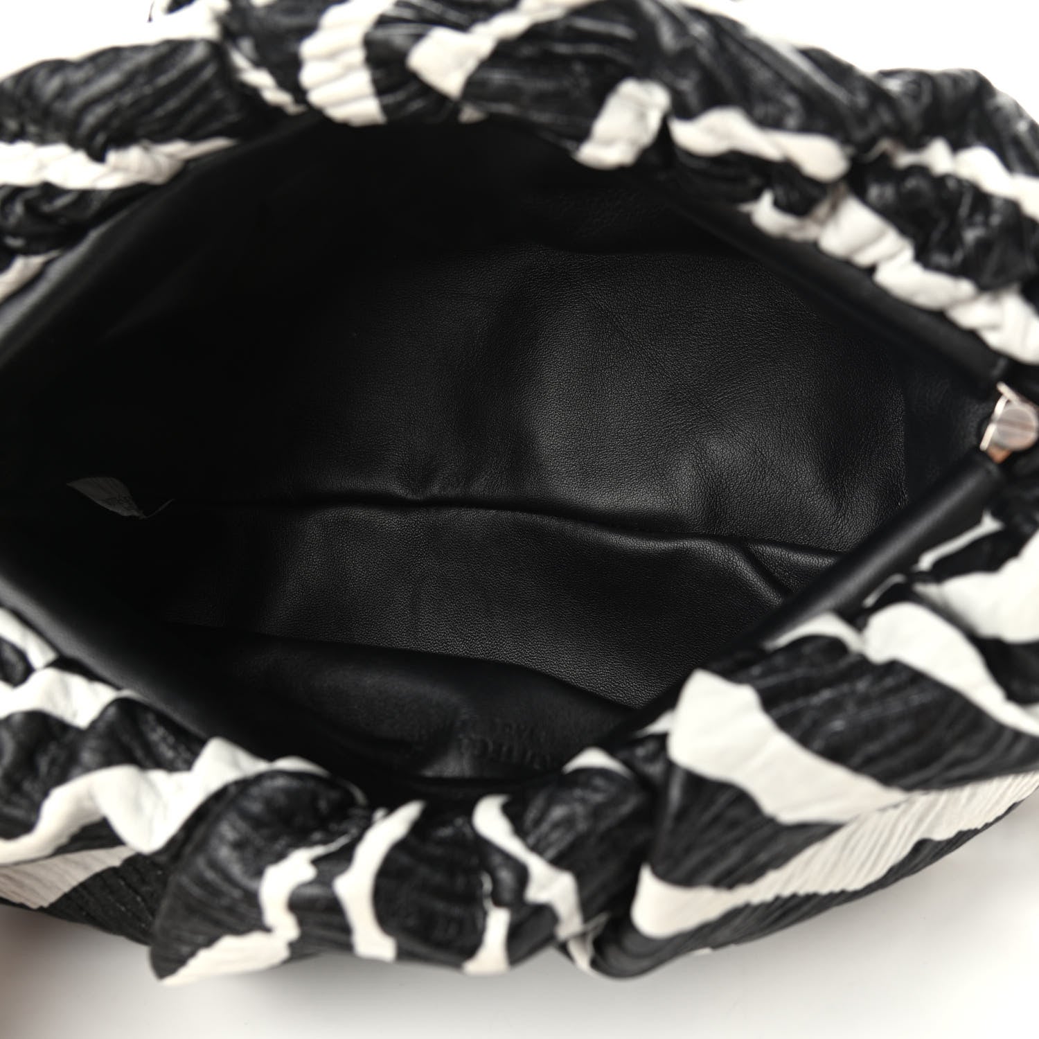 Bottega Veneta Nappa Zebra Print The Pouch Oversized Clutch White Black 4 of 10