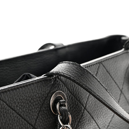 Chanel Deerskin Stitched Medium CC Shopping Tote Black 15 of 16
