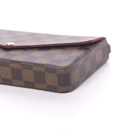Louis Vuitton Damier Ebene Pochette Felicie Chain Wallet 9 of 10