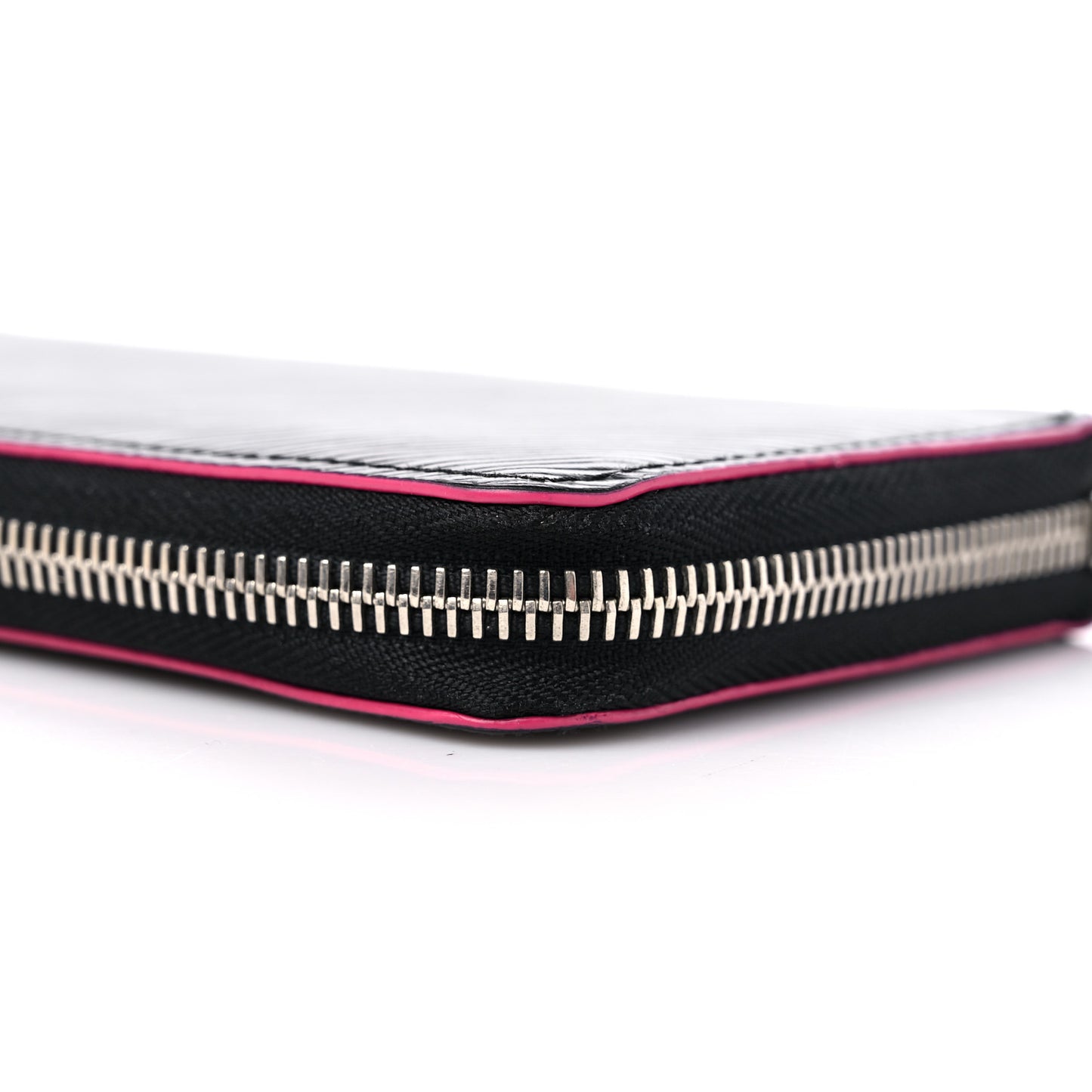 Epi Zippy Wallet Black Hot Pink