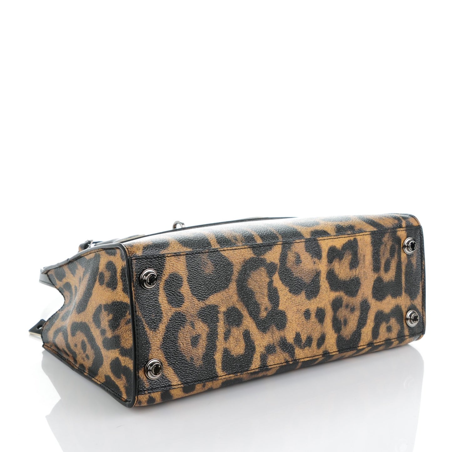 Canvas Calfskin Wild Animal Print City Steamer EW Marron