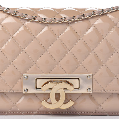 Chanel Patent Quilted Golden Class Wallet on Chain WOC Light Beige 11 of 12