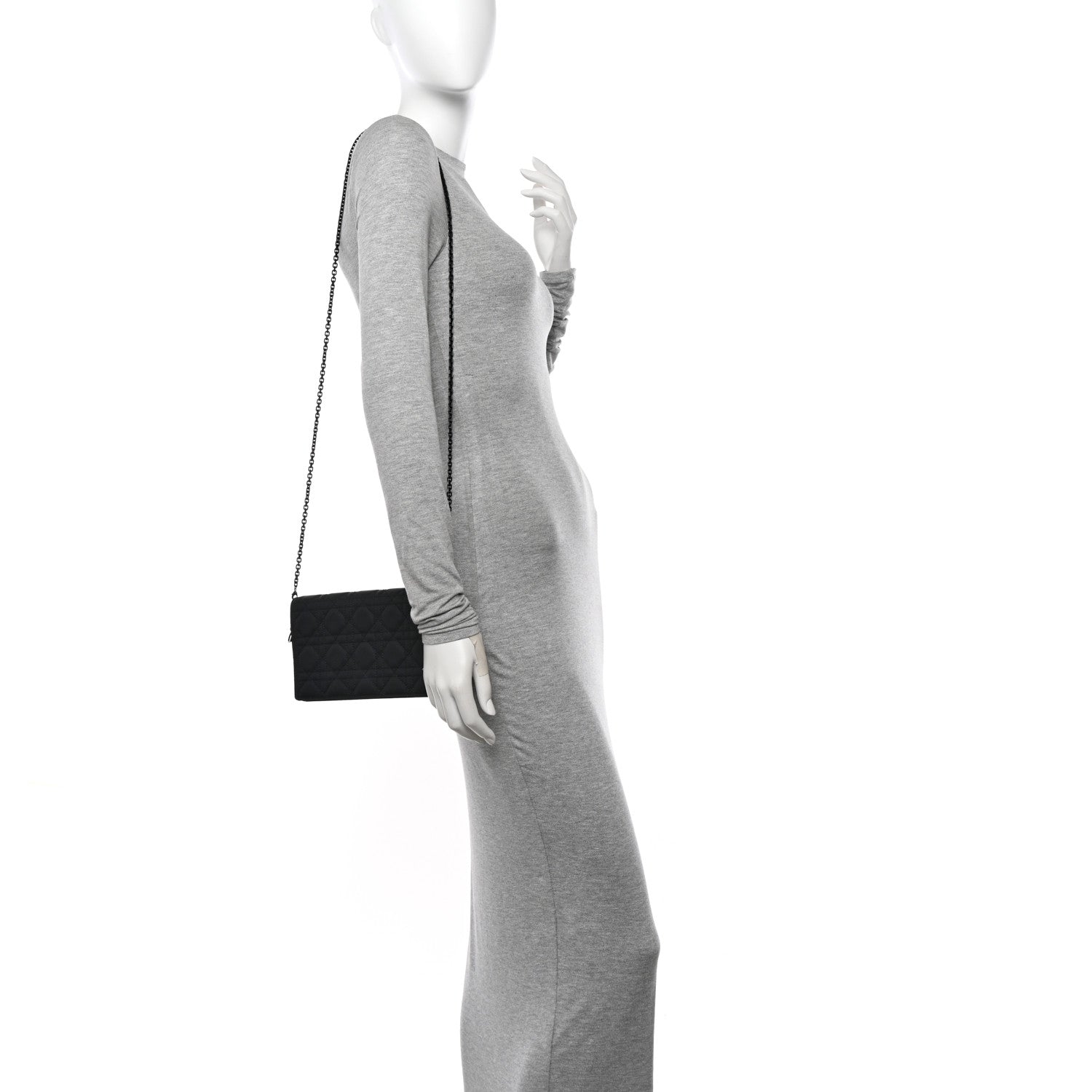 Christian Dior Ultra Matte Calfskin Cannage Lady Dior Clutch Black 2 of 12