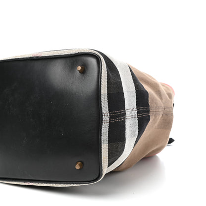Burberry Canvas Mega Check Medium Ashby Hobo Black 9 of 9