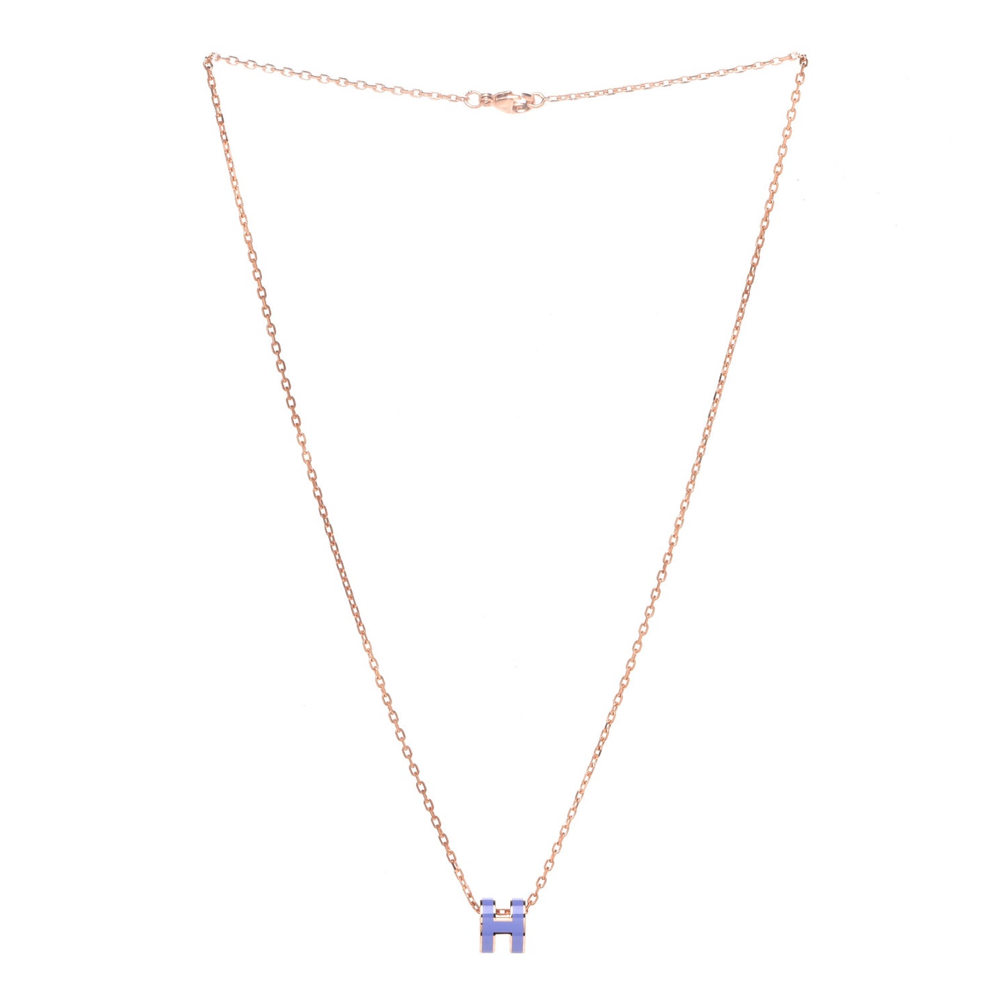 Rose Gold Mini Pop H Pendant Necklace Lilas