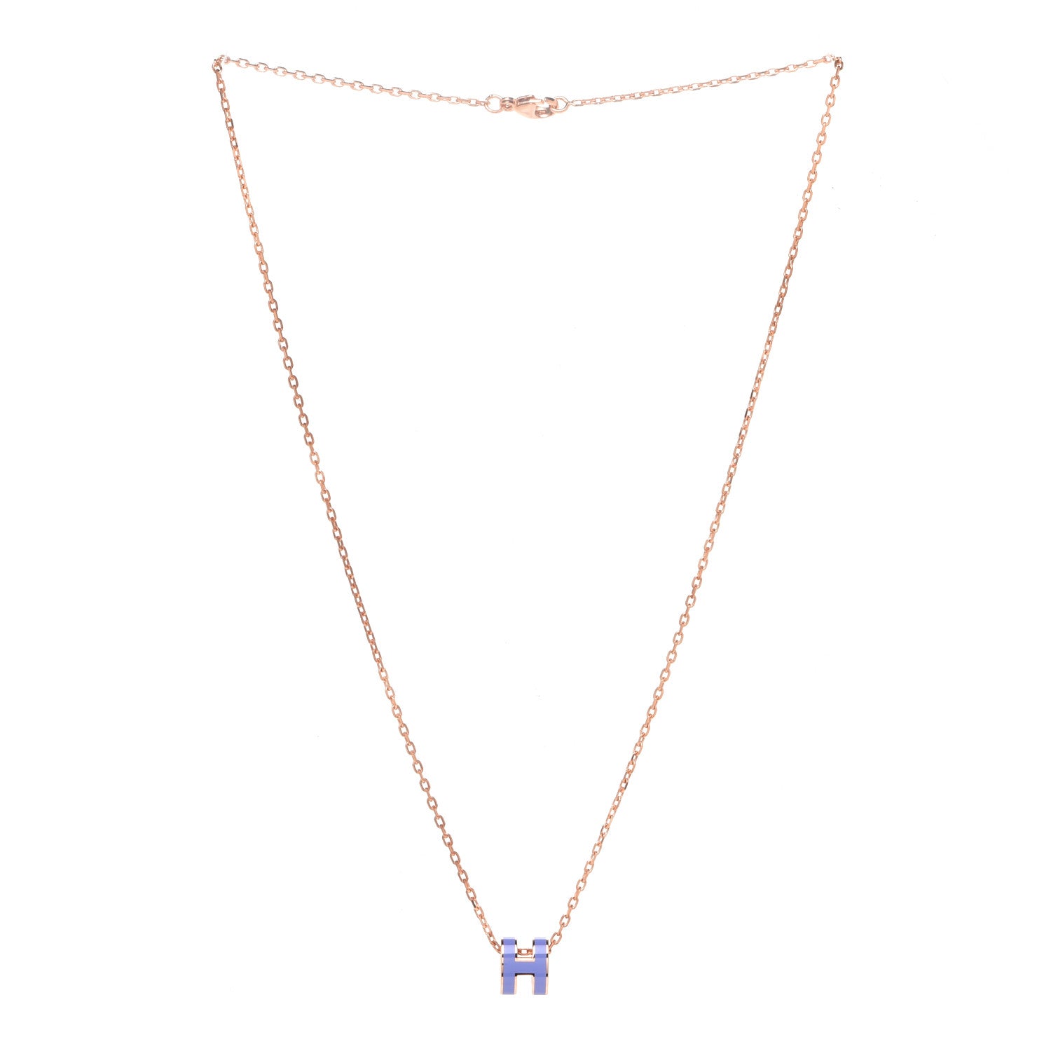 Hermes Rose Gold Mini Pop H Pendant Necklace Lilas 3 of 8
