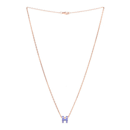 Hermes Rose Gold Mini Pop H Pendant Necklace Lilas 3 of 8