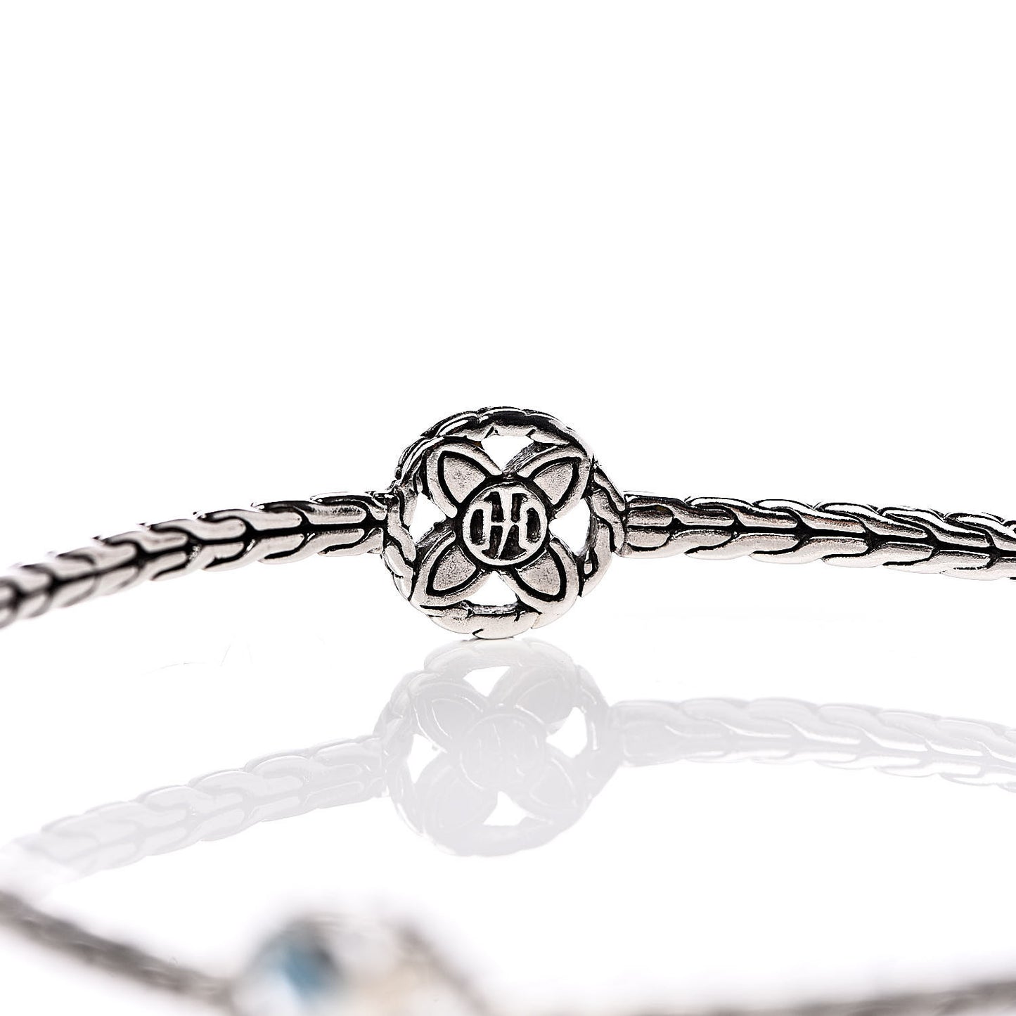 Sterling Silver Enamel Kawung Disc Bangle