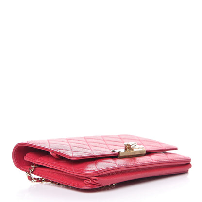 Chanel Caviar Quilted Golden Class Wallet On Chain WOC Fuchsia 4 of 9