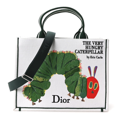 Christian Dior Canvas Embroidered Medium The Very Hungry Caterpillar Book Tote With Strap White Multicolor 1 of 11