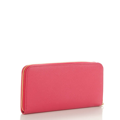 Prada Saffiano Fiocco Bow Zip Around Wallet Peonia 3 of 8