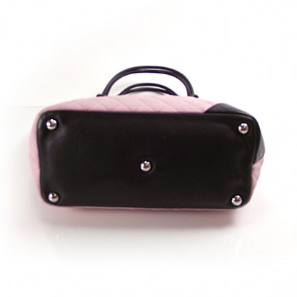 Chanel Calfskin Quilted Large Cambon Tote Pink Black 5 of 10