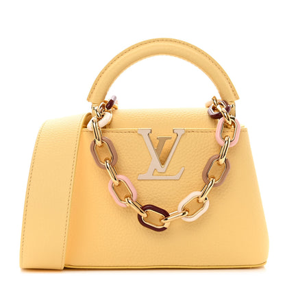 Louis Vuitton Taurillon Mini Capucines Jaune Plume 1 of 9