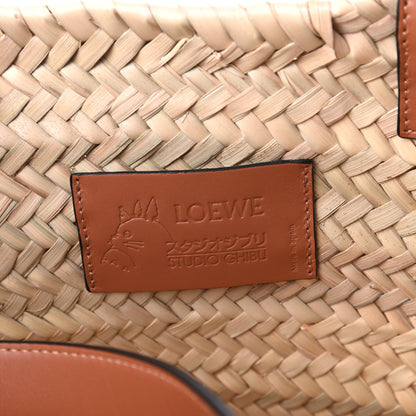 Loewe X MY NEIGHBOR TOTORO Raffia Dust Bunnies Basket Tote Bag Black Tan 8 of 9