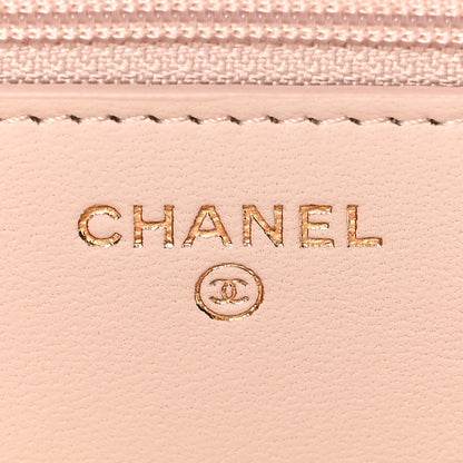 Chanel Lambskin Quilted Trendy CC Wallet On Chain WOC Light Beige 6 of 12