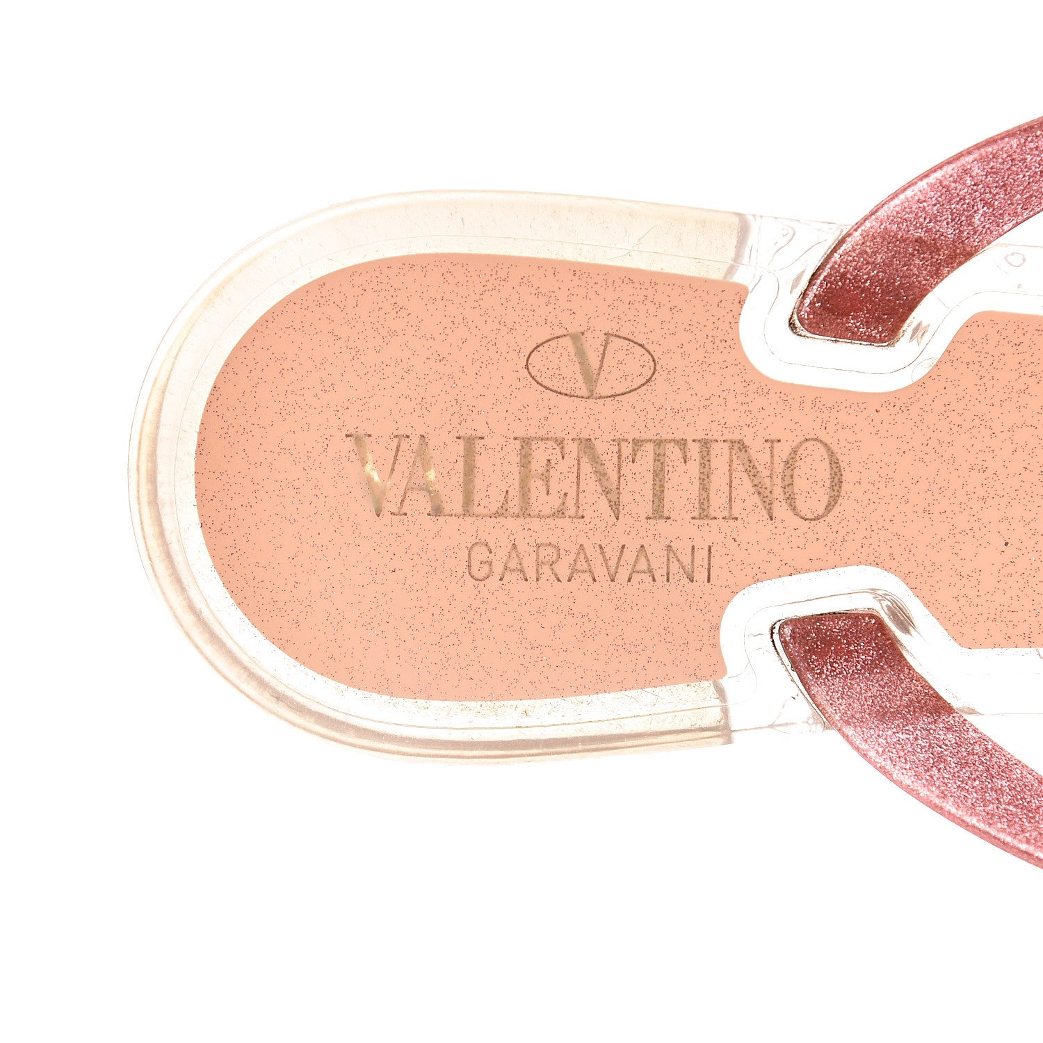Valentino Garavani PVC Jelly Glitter Rockstud Bow Thong Sandals 39 Pink 7 of 9