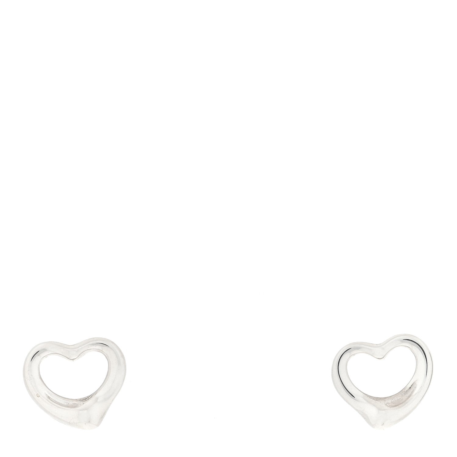 Tiffany Sterling Silver Elsa Peretti Open Heart Screw-Back Earrings 1 of 4