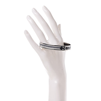 Hermes Enamel Printed Narrow Panoplie Equestre Bracelet 70 Faux Gris 2 of 6